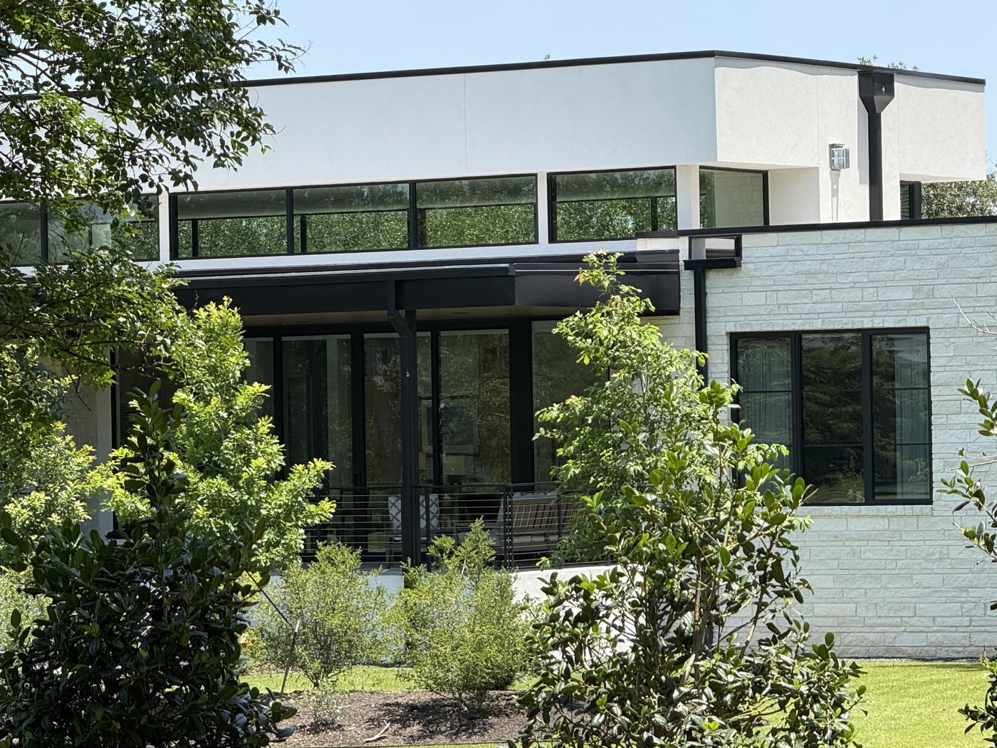 Modern residence — Austin White 4-6-8 rear elevation