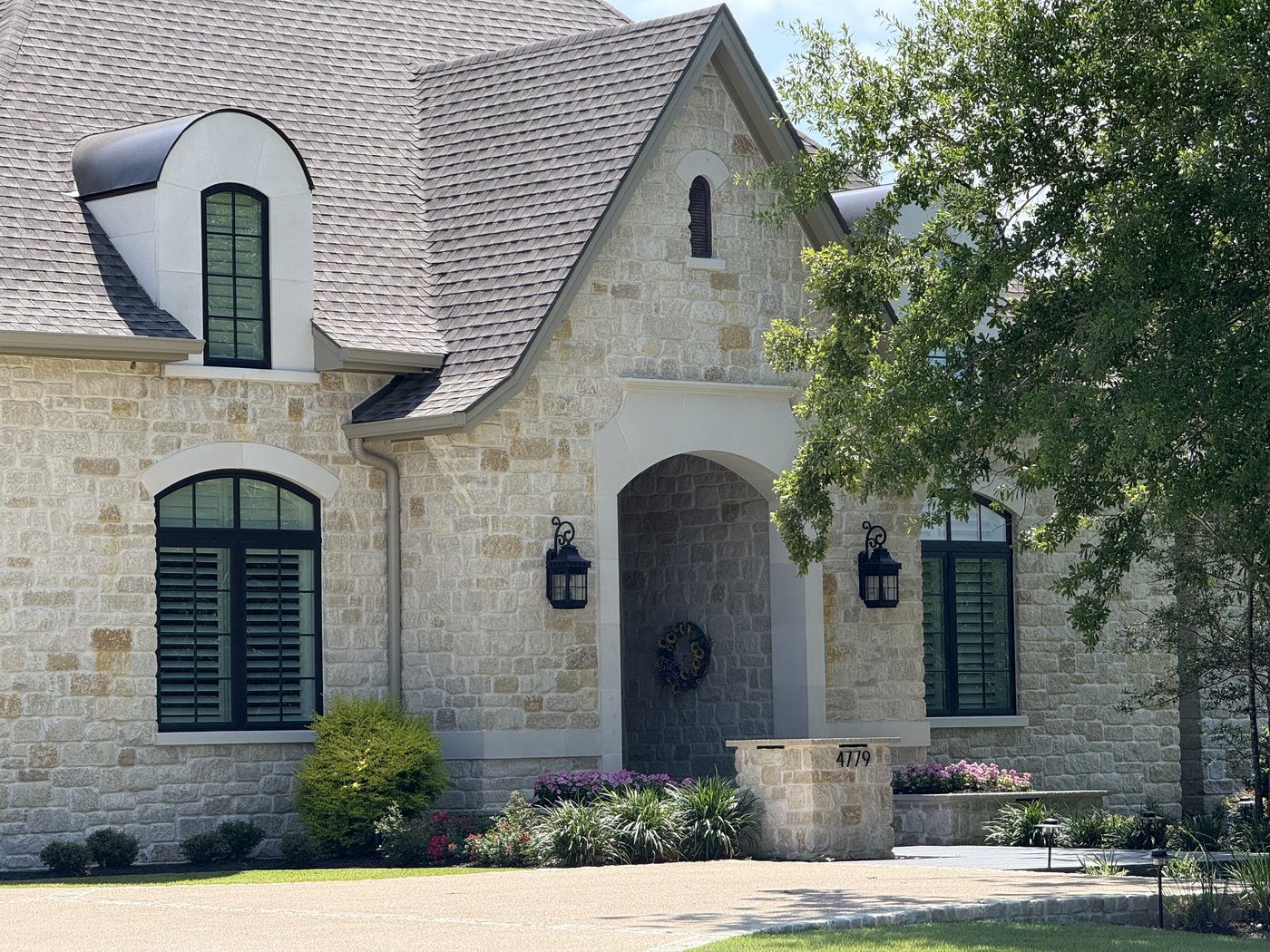 French Chateau random ashlar on a residence