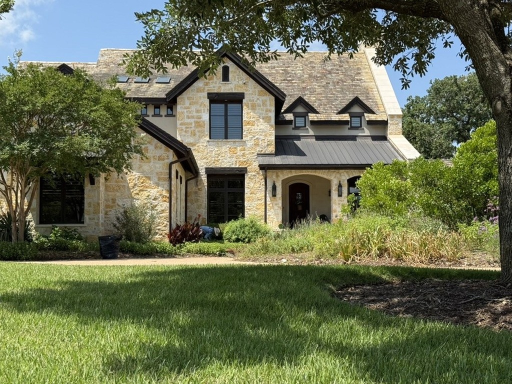 Hill Country residence — Goldstone porch and front entry detail