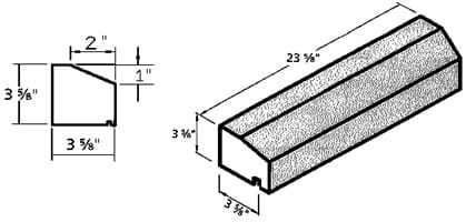 A drawing of the side view of a piece of wood.